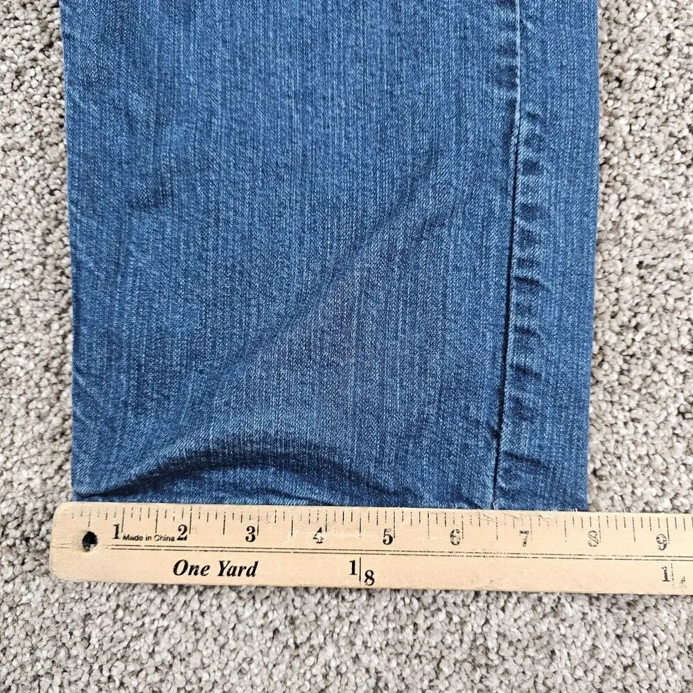 Levis 505 Jeans Mens 33x27 Blue Denim Regular Straight Stretch Distressed Grunge